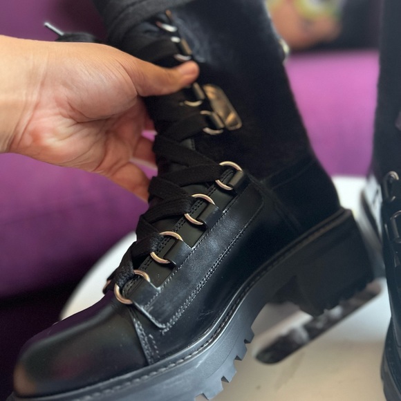 Dior D-Fight Mid Calf Black Combat Boots - Picture 13 of 15